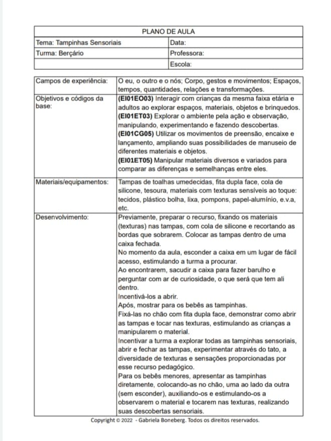 Tampinhas Sensoriais