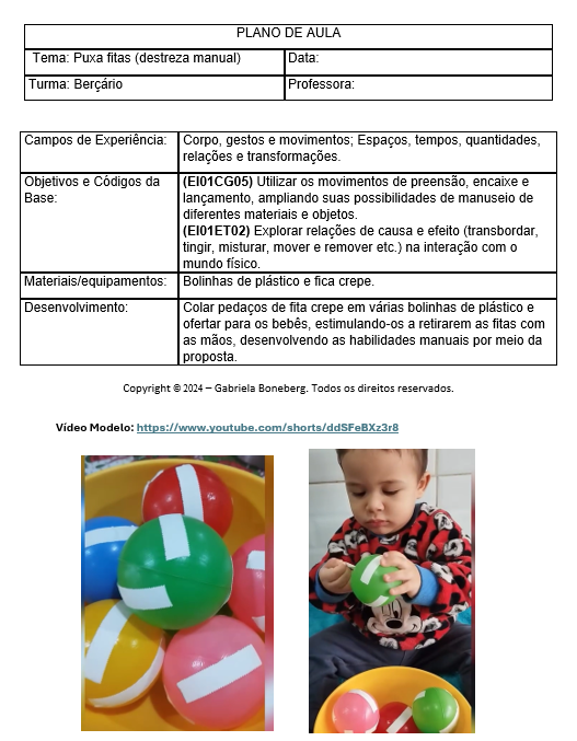 atividade para berçário